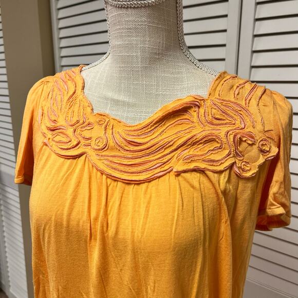 Vivienne Tam Orange Textured Top - Picture 2 of 8
